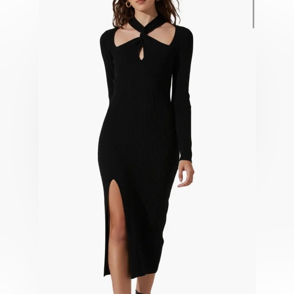 ASTR Elegant Black Knit Top - Picture 1 of 4